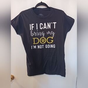 Lost Creek Outfitters Dog Mom Tee Womens XL Black Lady Fit Glitter EUC